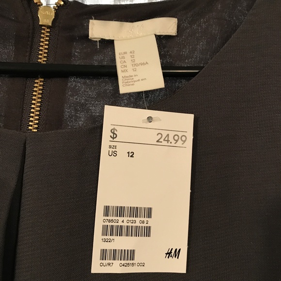 H&M Slate Grey Sheer Long-sleeve Dress - Picture 2 of 5